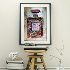 Abstract Graffiti Perfume Bottle Canvas Wall Art Print