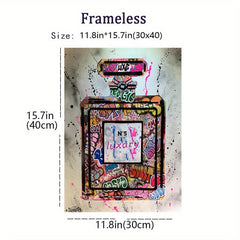 Abstract Graffiti Perfume Bottle Canvas Wall Art Print