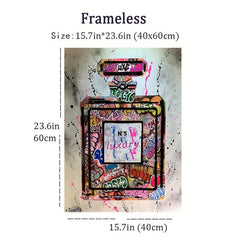 Abstract Graffiti Perfume Bottle Canvas Wall Art Print