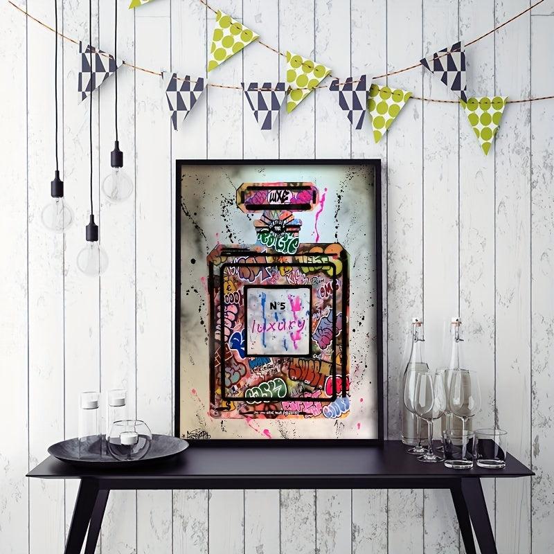 Abstract Graffiti Perfume Bottle Canvas Wall Art Print