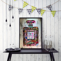 Abstract Graffiti Perfume Bottle Canvas Wall Art Print