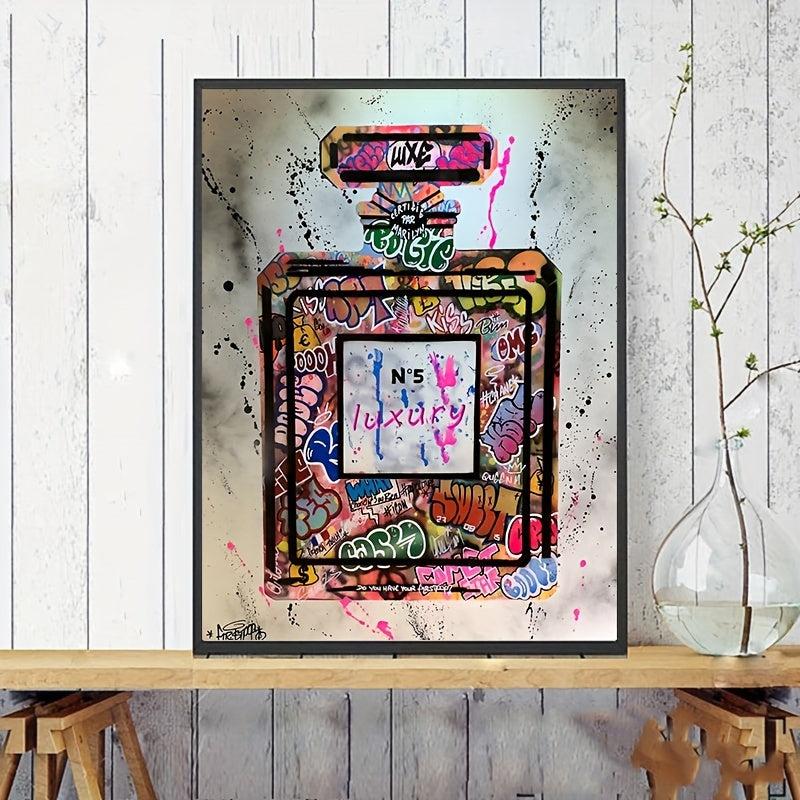 Abstract Graffiti Perfume Bottle Canvas Wall Art Print