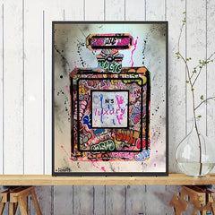 Abstract Graffiti Perfume Bottle Canvas Wall Art Print