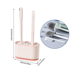 3 in 1 Plastic Toilet Brush Set - Wall Mounted, No Punching, Quick Drying