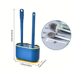 3 in 1 Plastic Toilet Brush Set - Wall Mounted, No Punching, Quick Drying