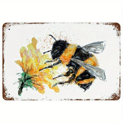 Antique Tin Sign Bumblebee Honey Insect Metal Tin Sign for Kitchen