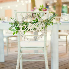 2pcs Wooden Wedding Chair Back MR MRS Decor Hook
