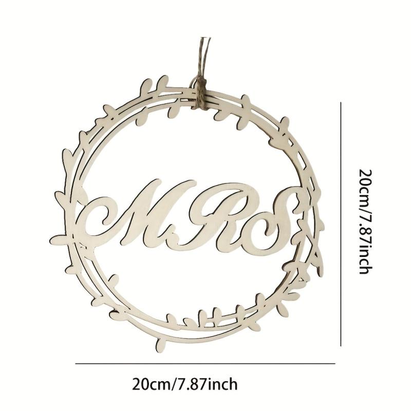 2pcs Wooden Wedding Chair Back MR MRS Decor Hook