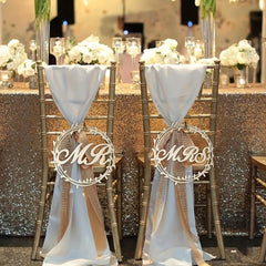 2pcs Wooden Wedding Chair Back MR MRS Decor Hook