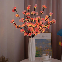 Peach Blossom Tree Branch Light Home Garden Decor LED Light Not Included