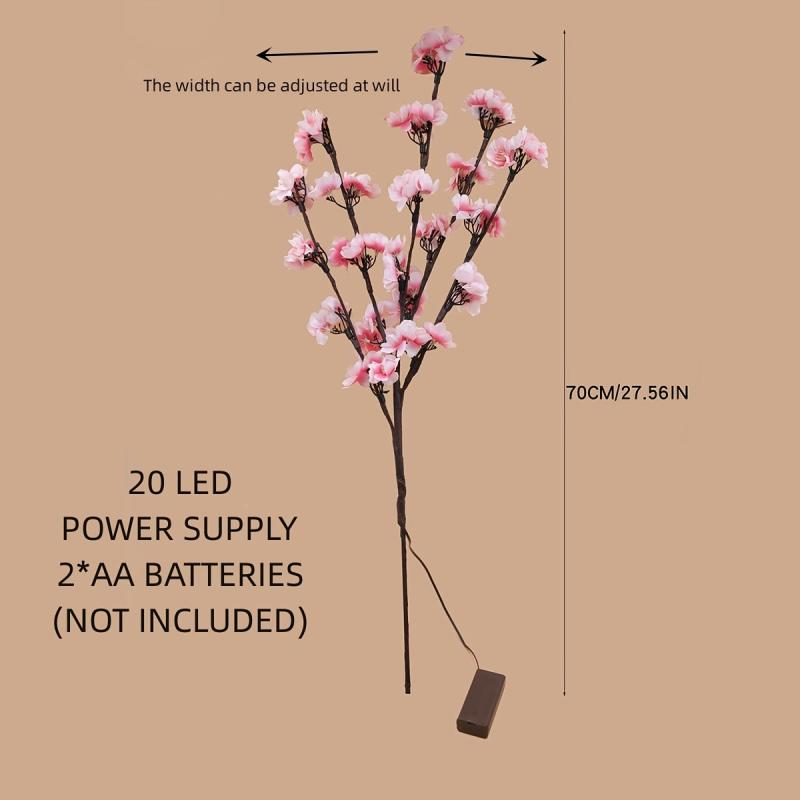 Peach Blossom Tree Branch Light Home Garden Decor LED Light Not Included
