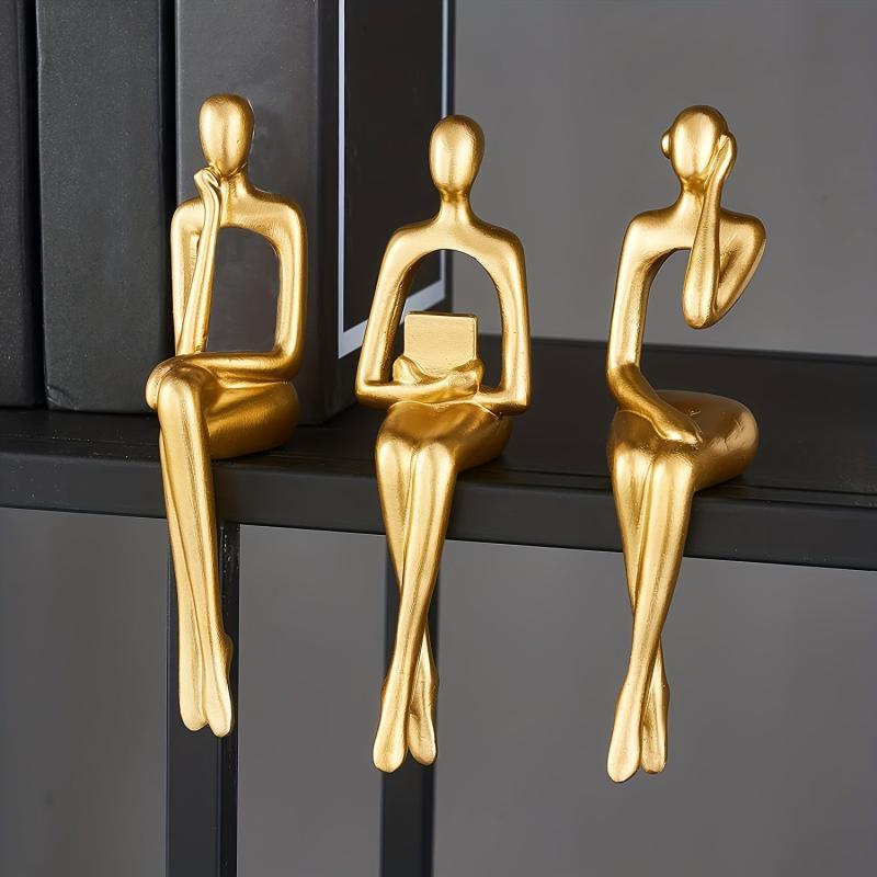Golden Resin Statue Room Decor Home Decor Desktop Decor