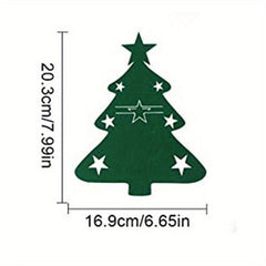 12pcs Christmas Cutlery Bag Red Green Tree Felt Fork