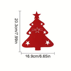 12pcs Christmas Cutlery Bag Red Green Tree Felt Fork