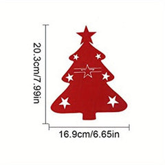 12pcs Christmas Cutlery Bag Red Green Tree Felt Fork