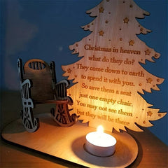 Christmas Candle Memorial Display Merry Christmas In Heaven Memory Tealight