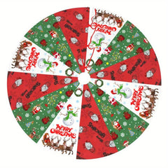 Festive Santa Claus Snowflake Christmas Tree Skirt for Holiday Decor