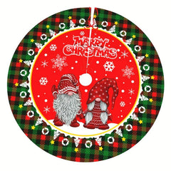 Festive Santa Claus Snowflake Christmas Tree Skirt for Holiday Decor