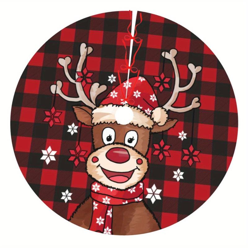 Festive Santa Claus Snowflake Christmas Tree Skirt for Holiday Decor