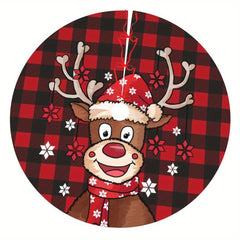 Festive Santa Claus Snowflake Christmas Tree Skirt for Holiday Decor