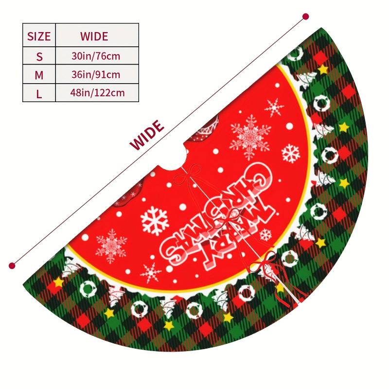 Festive Santa Claus Snowflake Christmas Tree Skirt for Holiday Decor