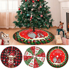 Festive Santa Claus Snowflake Christmas Tree Skirt for Holiday Decor