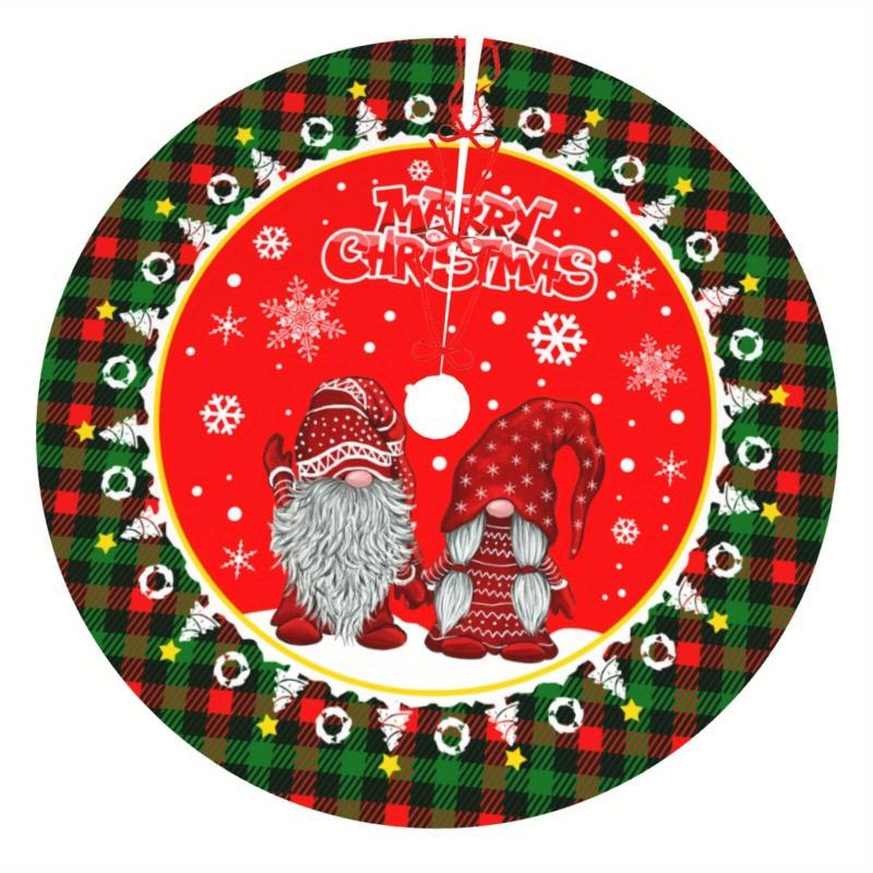 Festive Santa Claus Snowflake Christmas Tree Skirt for Holiday Decor