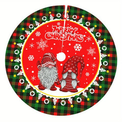 Festive Santa Claus Snowflake Christmas Tree Skirt for Holiday Decor