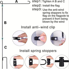 Garden Flag Stand Metal Powder Coated Weather Proof Paint