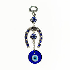 Devil's Eye Pendant Metal Horseshoe Car Interior Backpack Key Pendant