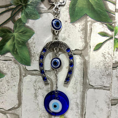 Devil's Eye Pendant Metal Horseshoe Car Interior Backpack Key Pendant