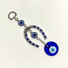 Devil's Eye Pendant Metal Horseshoe Car Interior Backpack Key Pendant