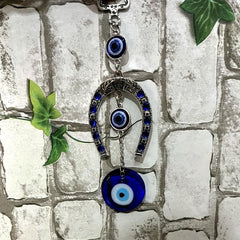 Devil's Eye Pendant Metal Horseshoe Car Interior Backpack Key Pendant