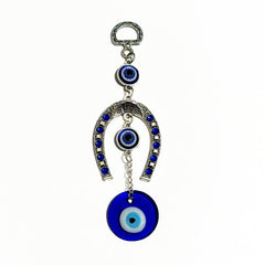 Devil's Eye Pendant Metal Horseshoe Car Interior Backpack Key Pendant