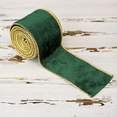 Christmas Velvet Ribbon Wired Edge Trim Craft Fabric Ribbon Xmas Bow Decoration