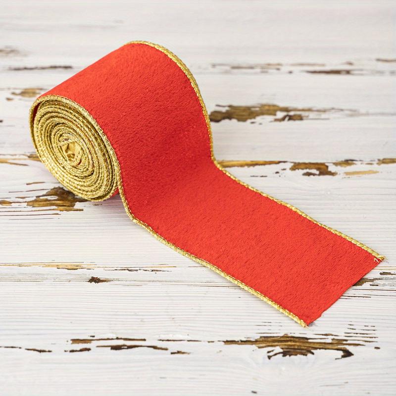Christmas Velvet Ribbon Wired Edge Trim Craft Fabric Ribbon Xmas Bow Decoration