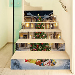 Christmas Staircase Stickers Tree Corridor Home Decor