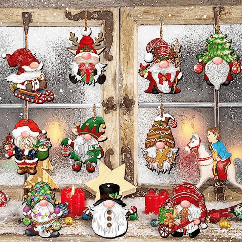 24pcs Wooden Christmas Santa & Gingerbread Candy Theme Party Decorations