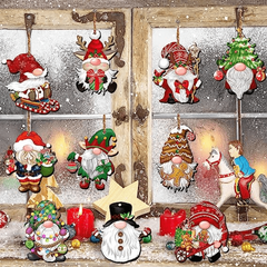24pcs Wooden Christmas Santa & Gingerbread Candy Theme Party Decorations