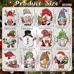 24pcs Wooden Christmas Santa & Gingerbread Candy Theme Party Decorations
