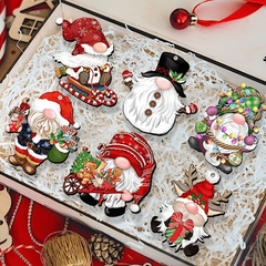 24pcs Wooden Christmas Santa & Gingerbread Candy Theme Party Decorations