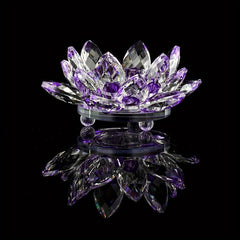 Crystal Lotus Flower Glass Tealight Candle Holder