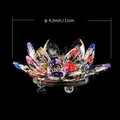 Crystal Lotus Flower Glass Tealight Candle Holder
