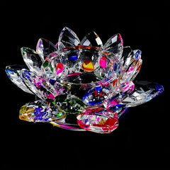 Crystal Lotus Flower Glass Tealight Candle Holder