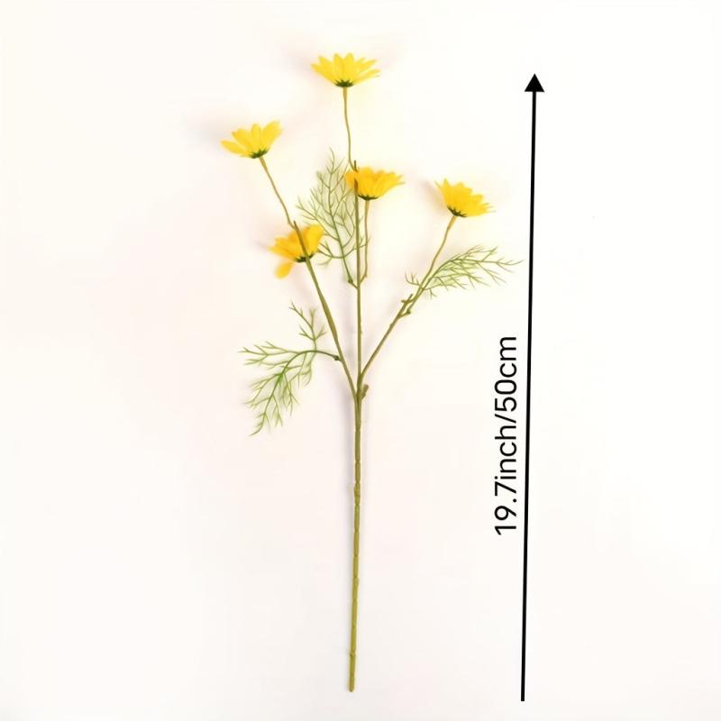 6pcs Artificial Daisy Flowers for Home Wedding Decor Silk Bouquet