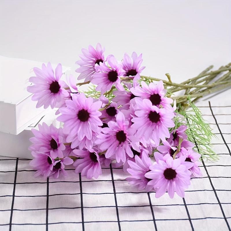 6pcs Artificial Daisy Flowers for Home Wedding Decor Silk Bouquet