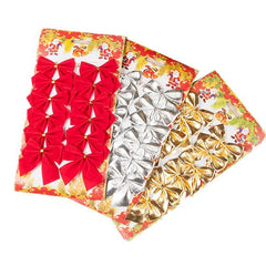 12pcs Mini Bow Christmas Tree Accessories Wedding Bouquets Cake Decor