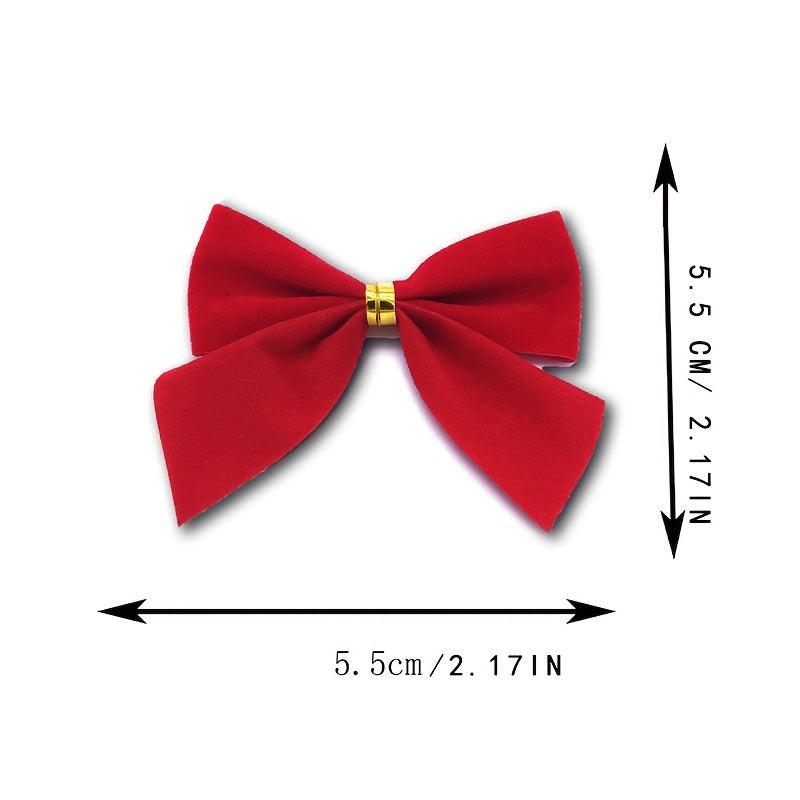 12pcs Mini Bow Christmas Tree Accessories Wedding Bouquets Cake Decor