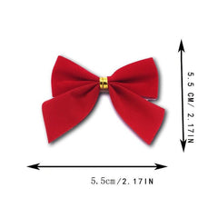 12pcs Mini Bow Christmas Tree Accessories Wedding Bouquets Cake Decor