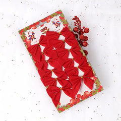 12pcs Mini Bow Christmas Tree Accessories Wedding Bouquets Cake Decor